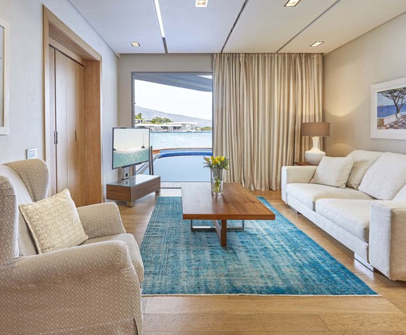 Elounda Beach The Executive Villa With Private Heated Pool Living Room